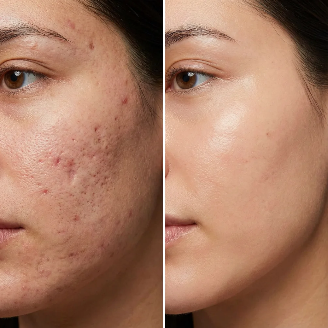 Before and after silicone scar treatment results